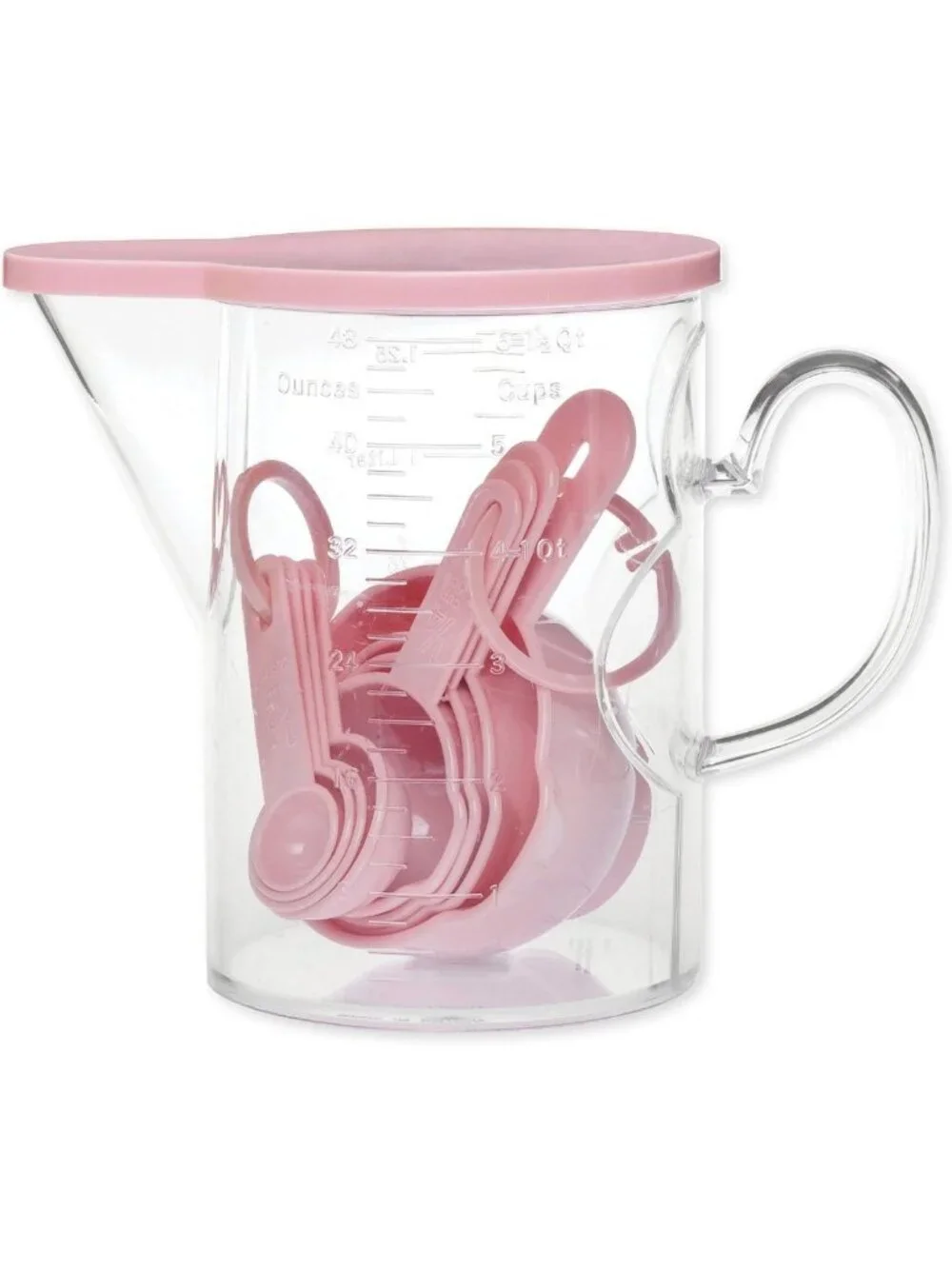 10-Piece Measuring Cups & Spoons Set - BPA-Free, Dishwasher Safe, Pink Kitchen